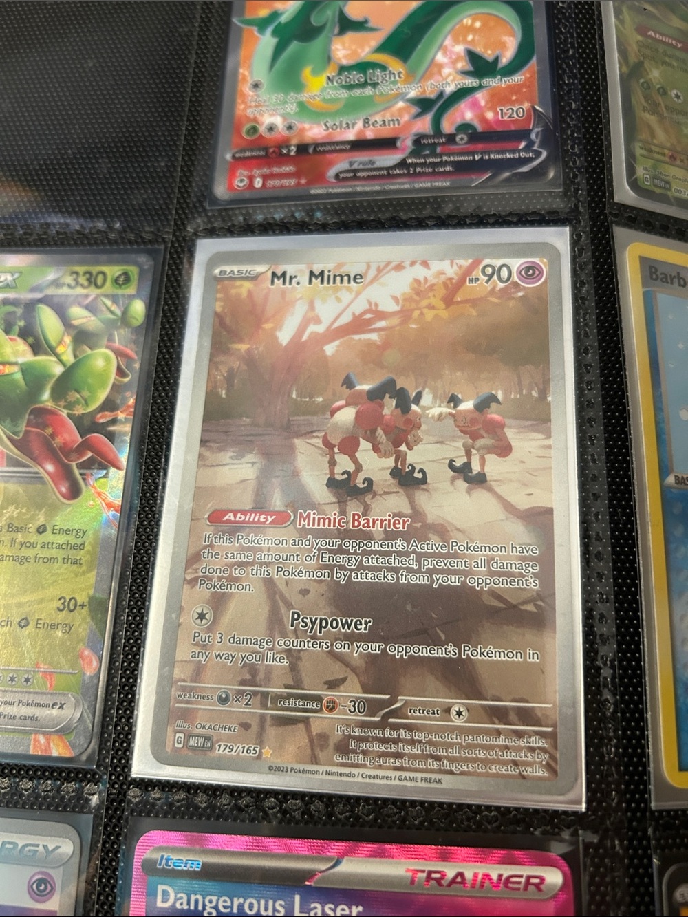 Pokemon Mr. Mime Trading Card - White, Pink, Cream Artwork